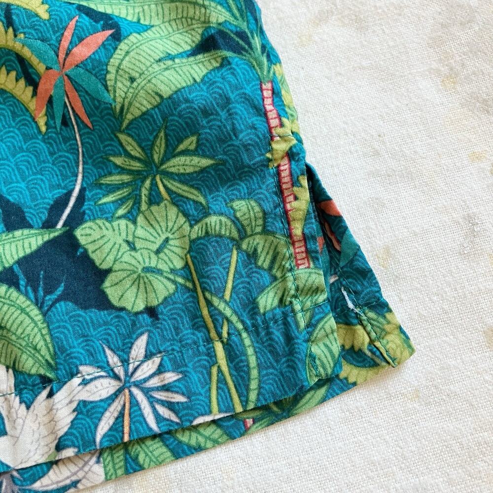 Tori Richard HI USA 3XL Machine 100% cotton Cranes Trees Plants Green 100% cott - Picture 5 of 7
